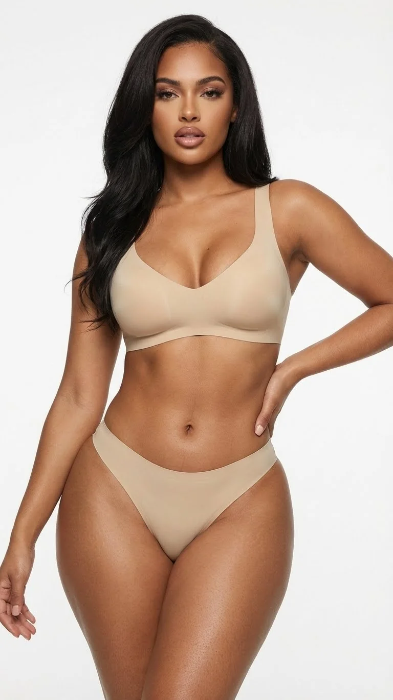 İz Yapmayan Nude Lazer Kesim Külot - Kaydırmaz, Pamuklu ve Dikişsiz - Ön Görünüm - LunaIntim